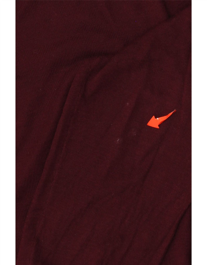 Zara Dame Boat Neck Jumper Sweater UK 14 Medium Maroon Viscose