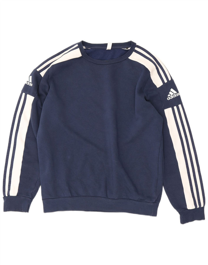 Adidas Grafisk Sweatshirt Jumper Medium Marineblå Colourblock Bomuld