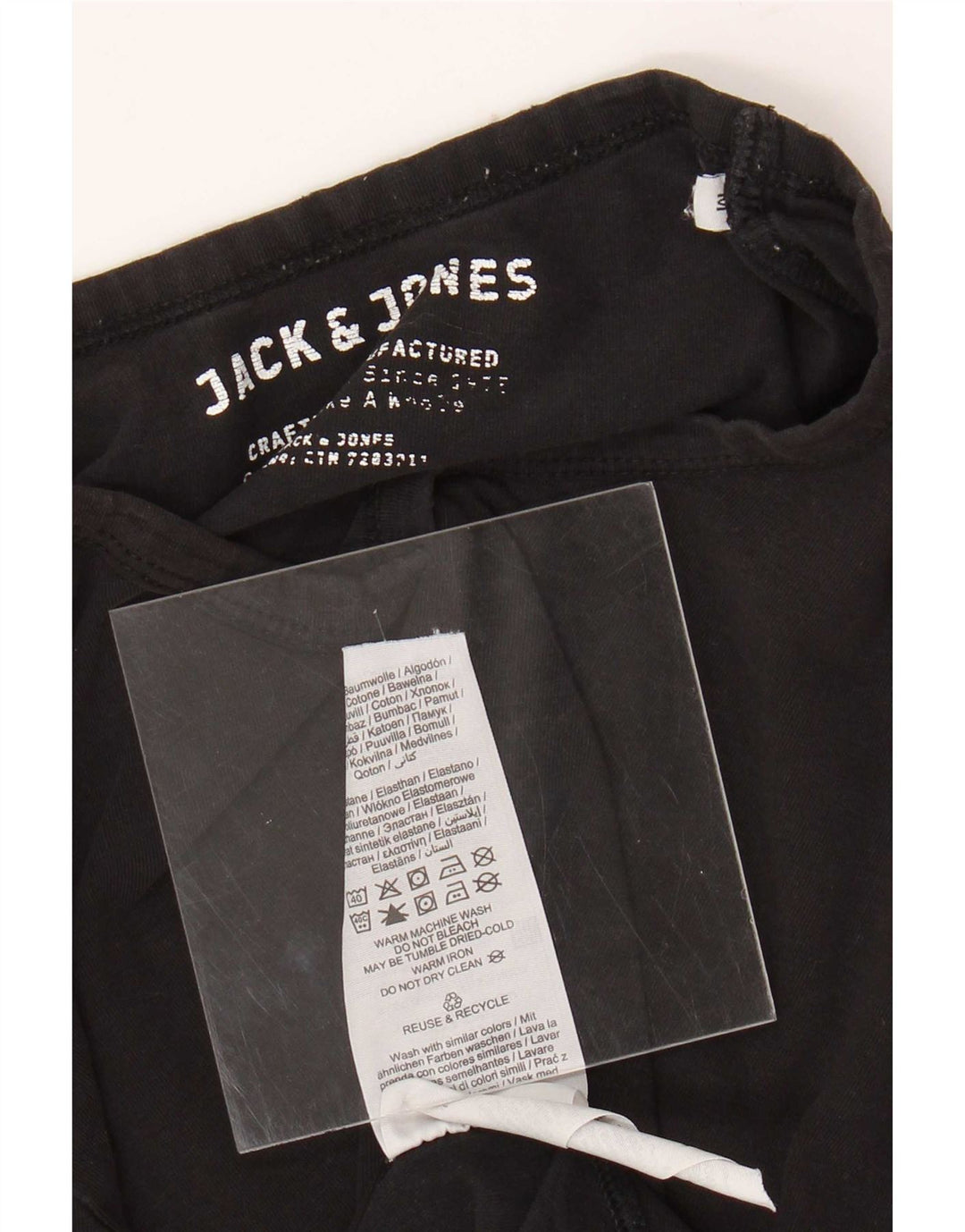 Jack & Jones Herre T-Shirt Top Medium Sort Bomuld