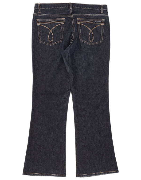 Calvin Klein Dame Flared Jeans US 10 Large W33 L29 Navy Blue Bomuld