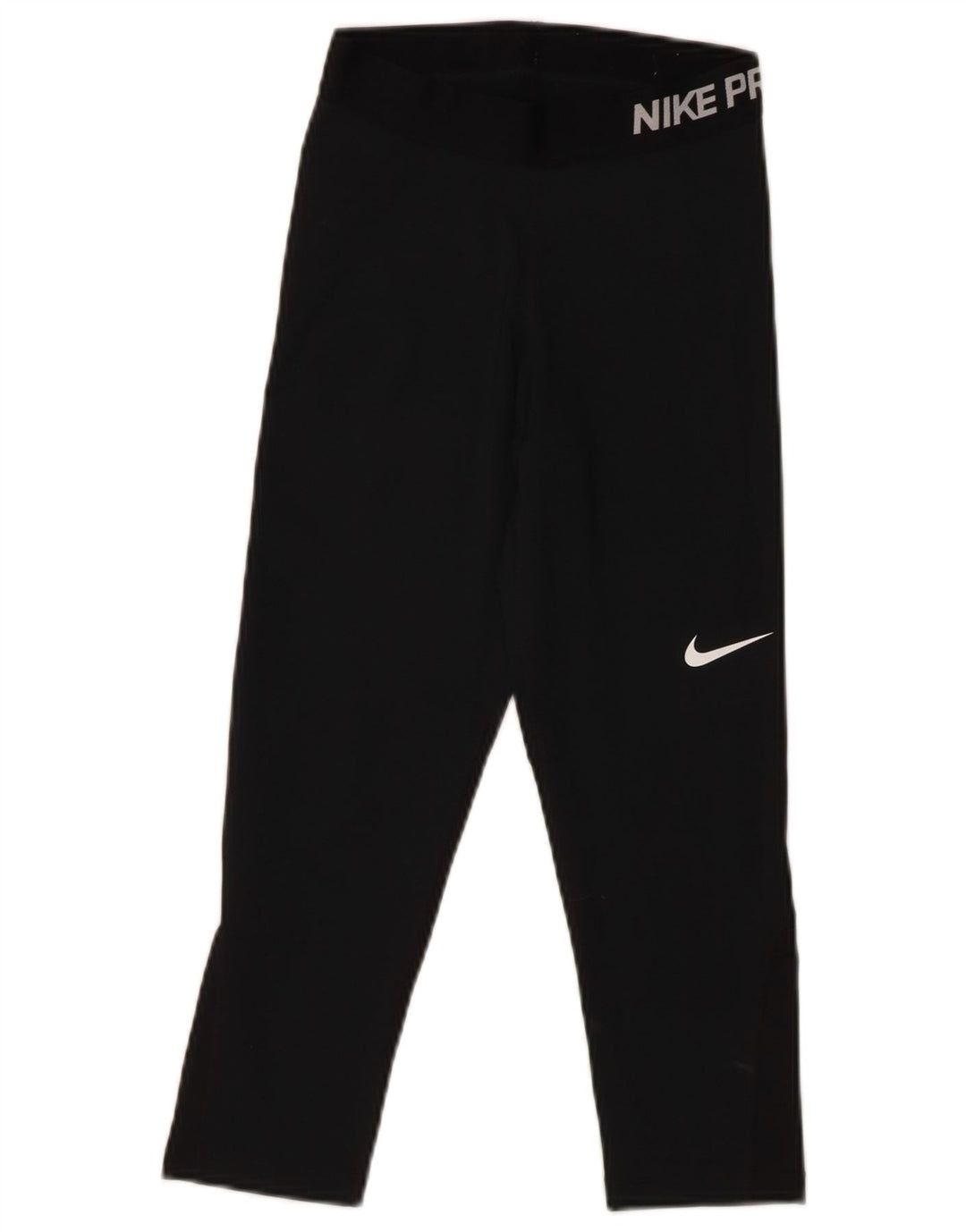 NIKE Womens Dri Fit Graphic Capri Leggings UK 4 XS  Black Polyester