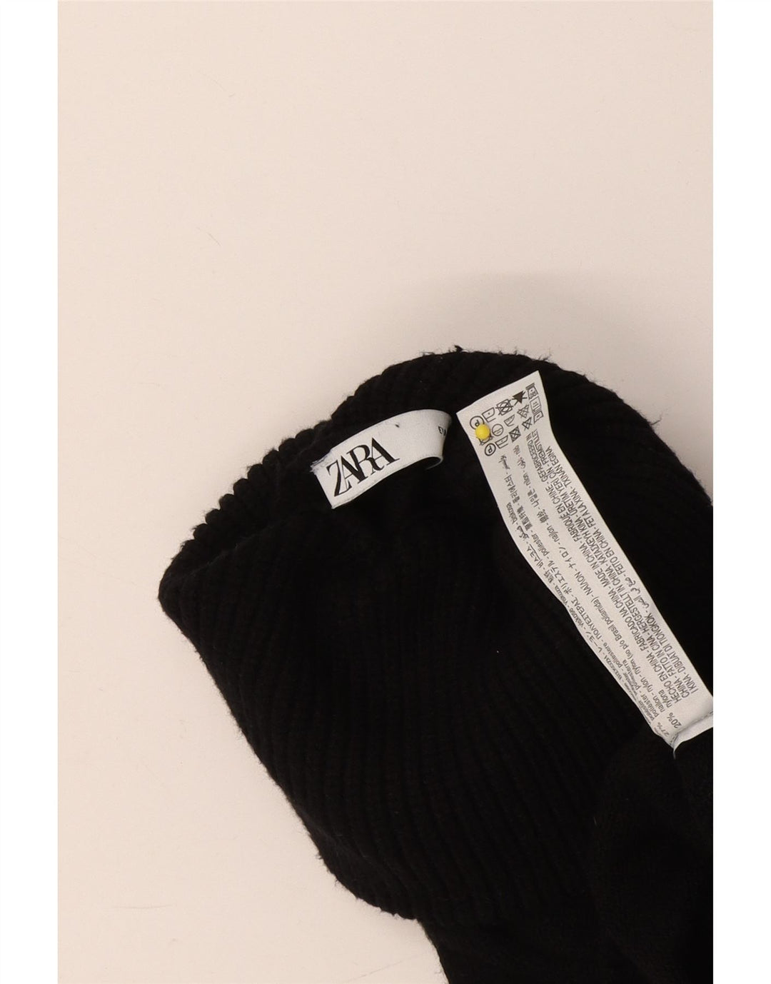 Zara Dame Roll Neck Crop Top UK 10 Small Black Viscose
