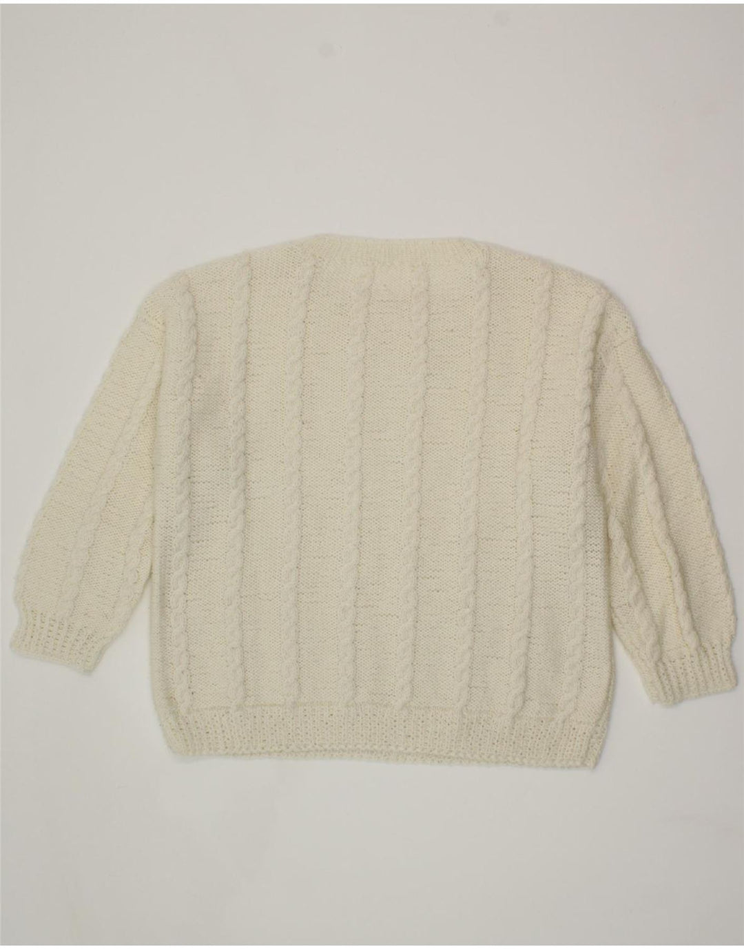 VINTAGE Womens Crew Neck Jumper Sweater UK 16 Large White Vintage Vintage and Second-Hand Vintage from Messina Hembry 