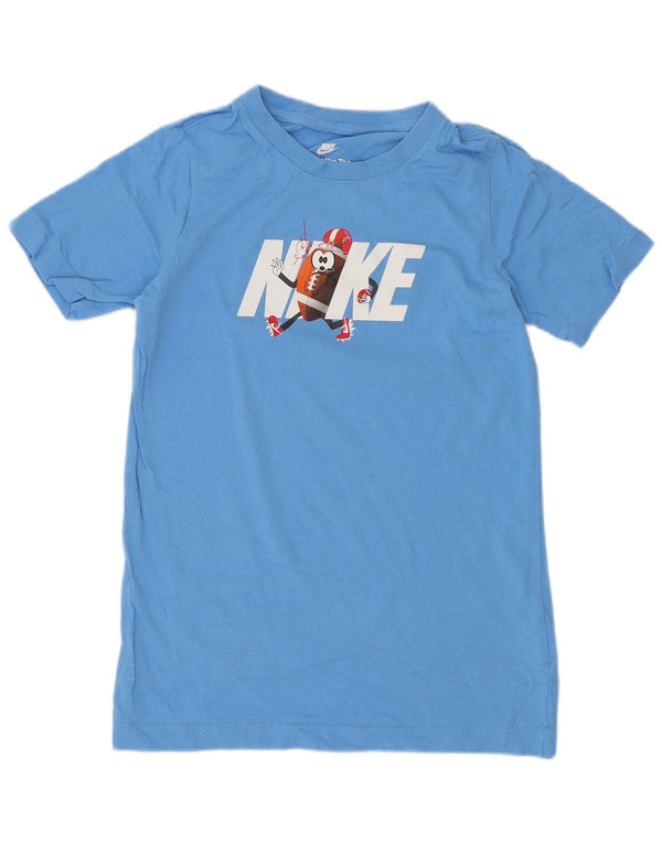 Nike Boys Regular Graphic T-Shirt Top 10-11 år Medium Blue Cotton Sports