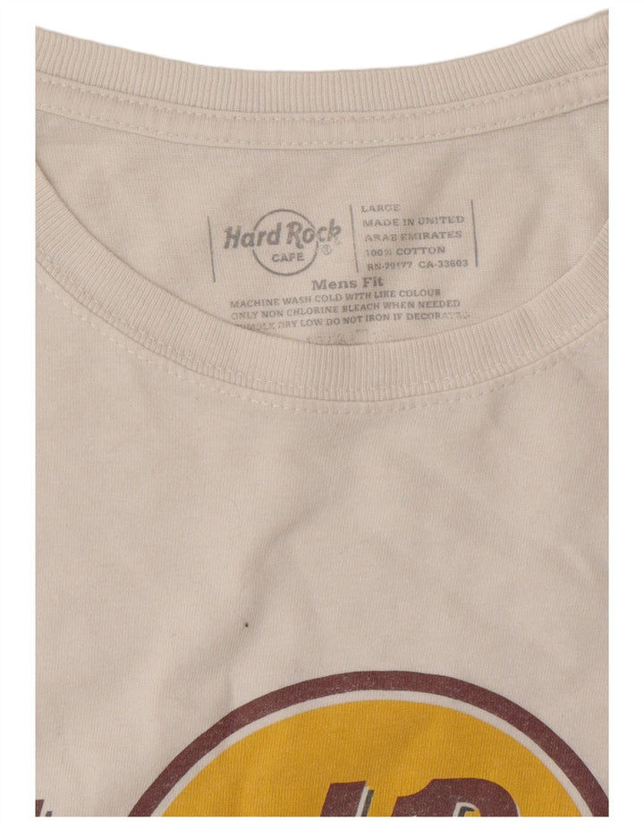 HARD ROCK CAFE Herre Venedig Grafisk T-Shirt Top Stor Hvid Bomuld