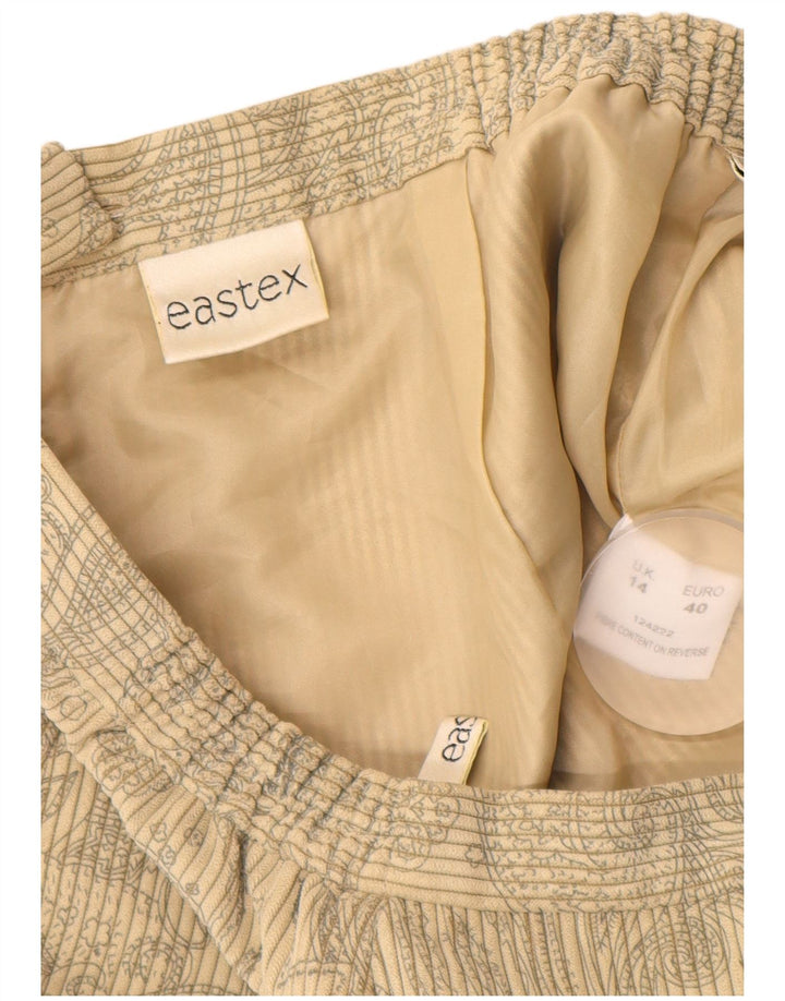 EASTEX Womens Corduroy lige nederdel UK 14 Medium Beige Floral Polyester
