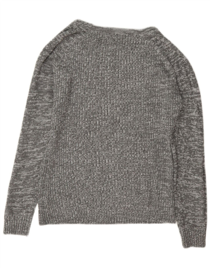 Guess Dame Boat Neck Jumper Sweater UK 14 Medium Grey Flecked