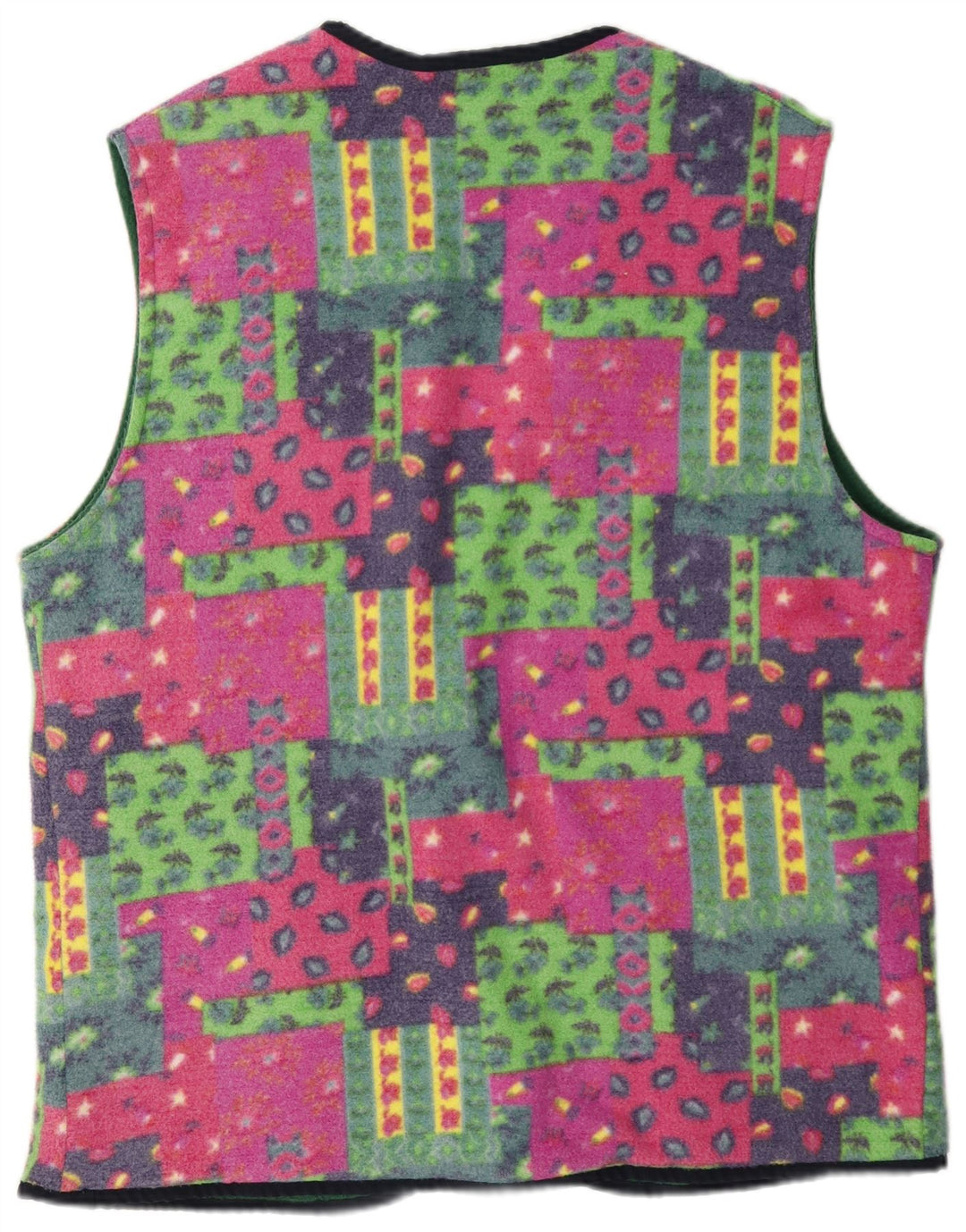 Rifle Herre Vendbar Fleece Gilet UK 40 Large Flerfarvet Patchwork