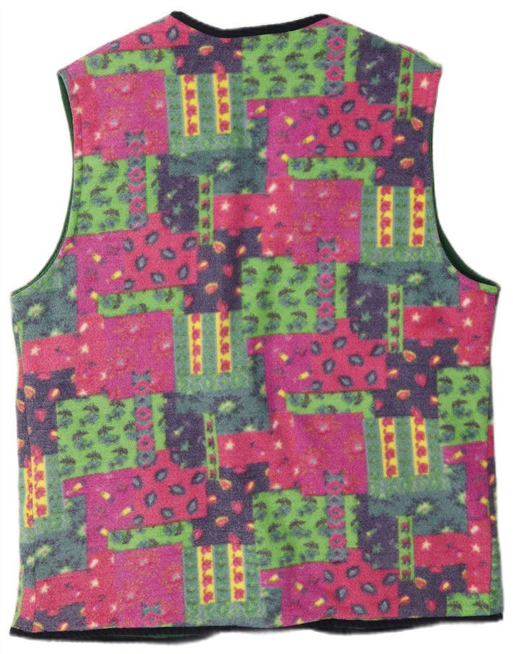 Rifle Herre Vendbar Fleece Gilet UK 40 Large Flerfarvet Patchwork