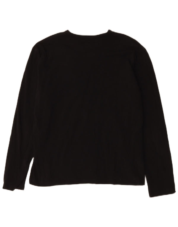 Calvin Klein Jeans Dame Top Langærmet UK 14 Medium Sort Bomuld
