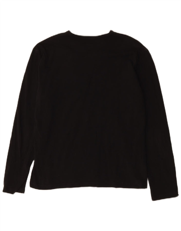 Calvin Klein Jeans Dame Top Langærmet UK 14 Medium Sort Bomuld