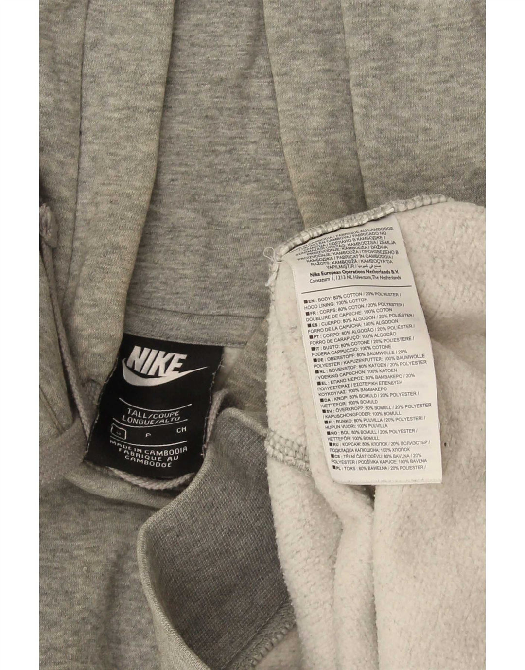 Nike grafisk hættetrøje til mænd, stor grå bomuld