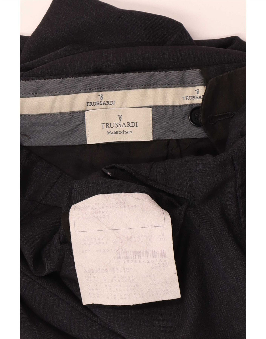 Trussardi Herre lige jakkesæt bukser IT 48 Medium W32 L34 Marineblå