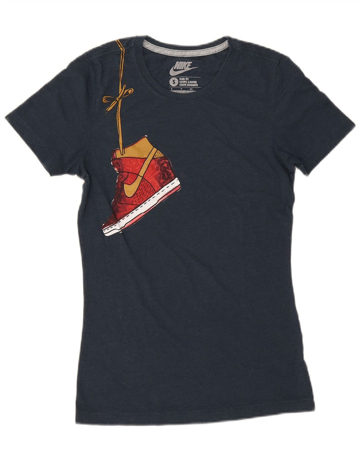 Nike Herre Slim Fit Grafisk T-Shirt Top Lille Marineblå