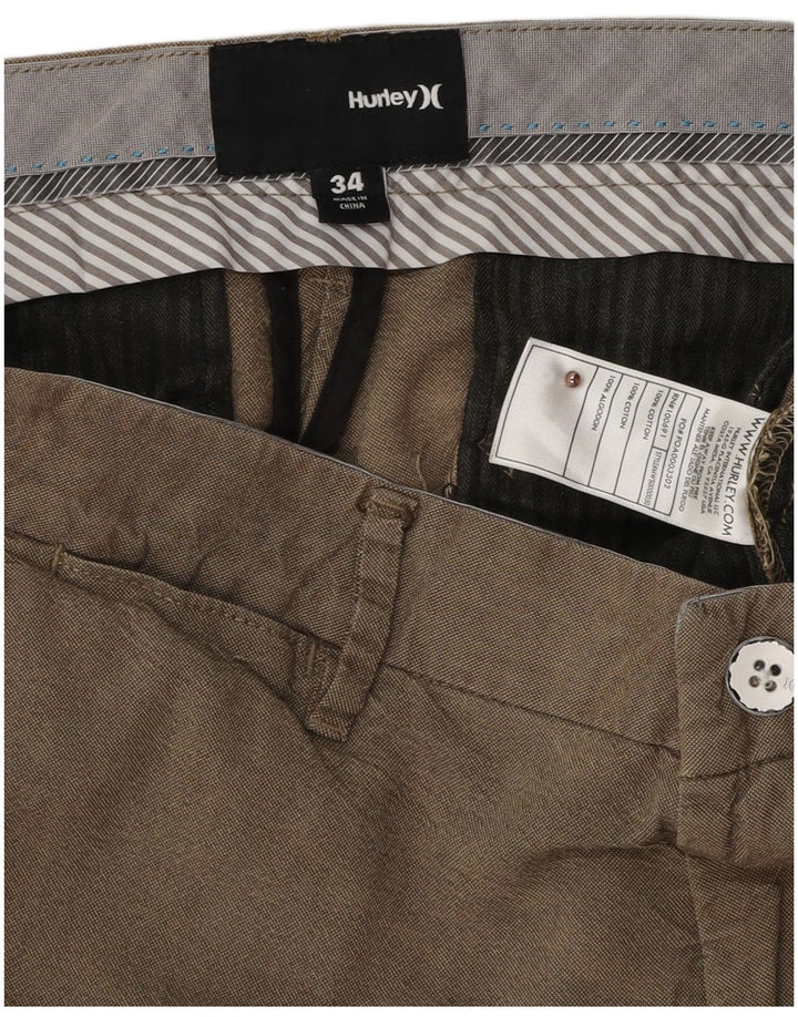 HURLEY Chino Shorts til mænd W34 Large Beige Bomuld