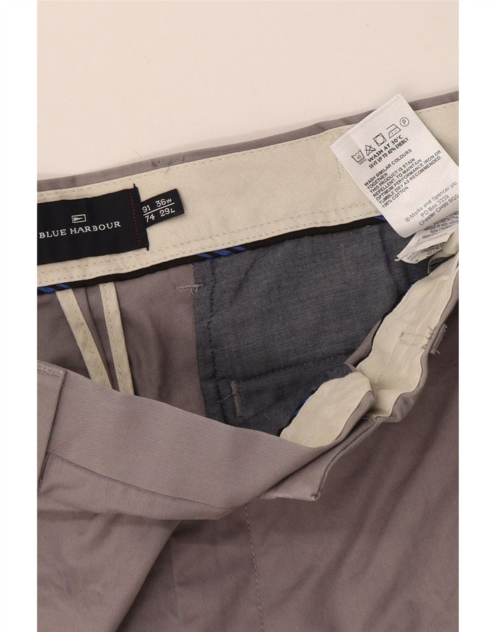 Marks & Spencer Herre Blue Harbor Lige Chinobukser W36 L29 Grå
