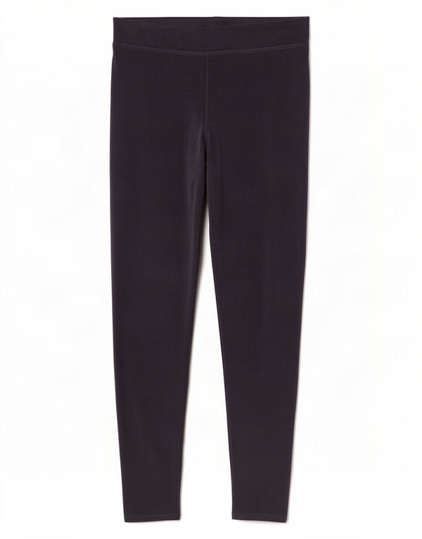 Marks & Spencer Dame Velour Leggings UK 18 XL Navy Blue Bomuld