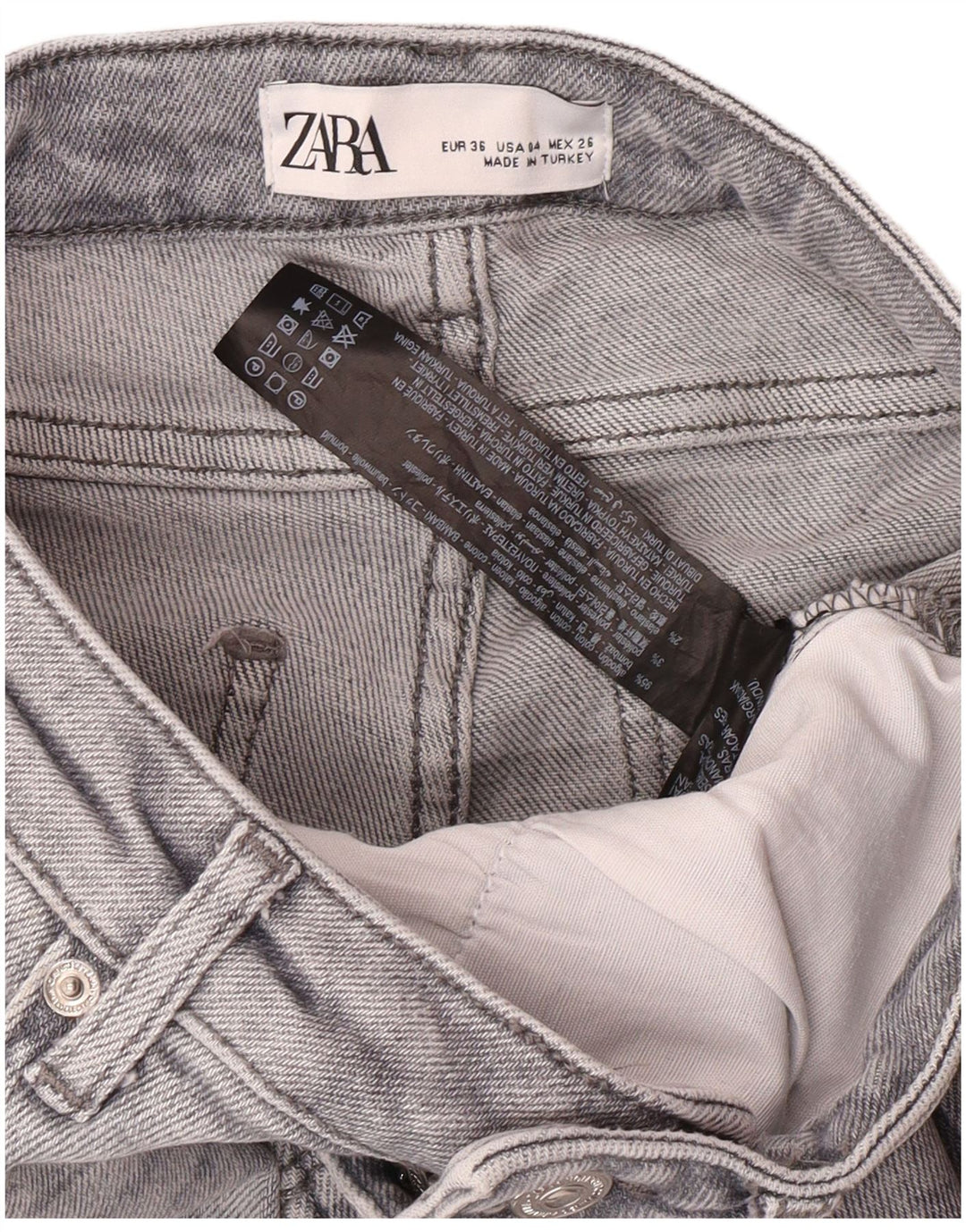 Zara Dame Skinny Jeans EU 36 XS W26 L28 Grå Bomuld Moderne