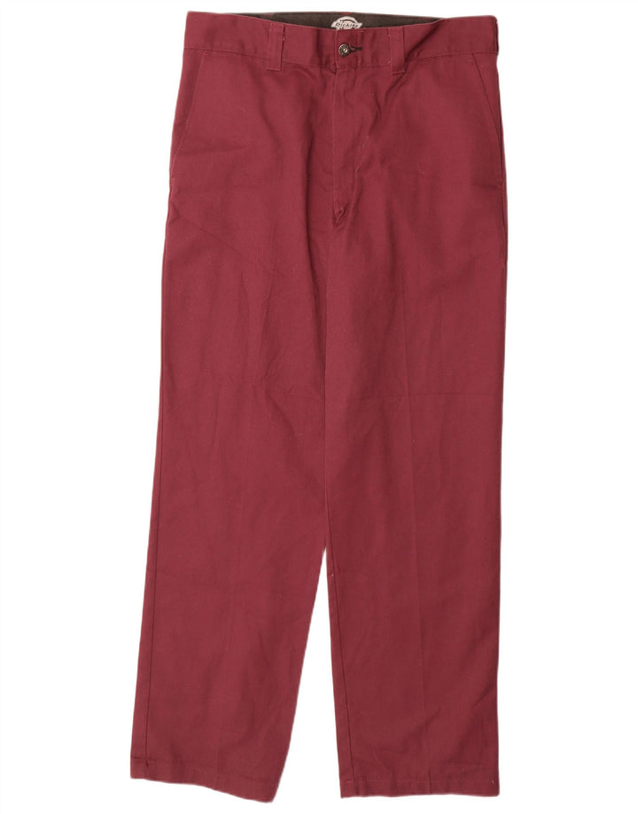 Dickies Straight Chino Bukser til mænd W34 L32 Burgundy Polyester