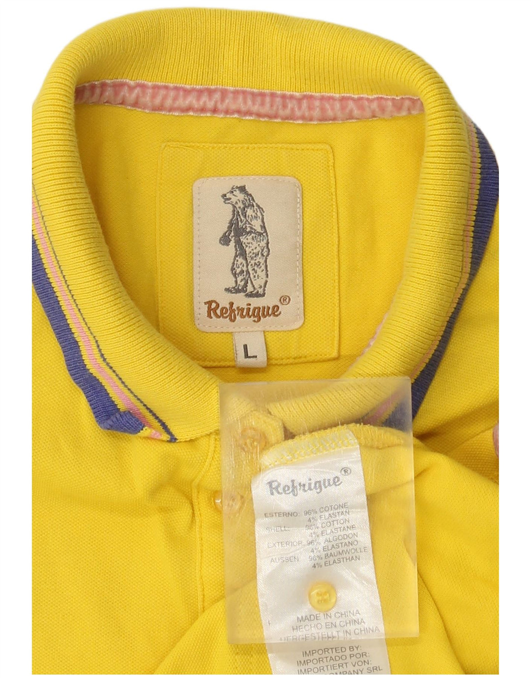 Refrigue Dame Polo Shirt UK 14 Stor Gul Bomuld
