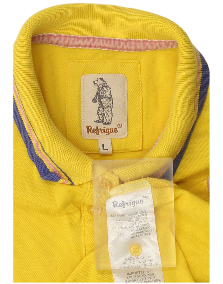 Refrigue Dame Polo Shirt UK 14 Stor Gul Bomuld