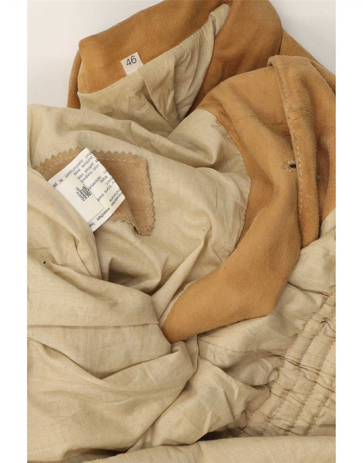 Vintage dame ruskindsjakke IT 46 Stort beige læder