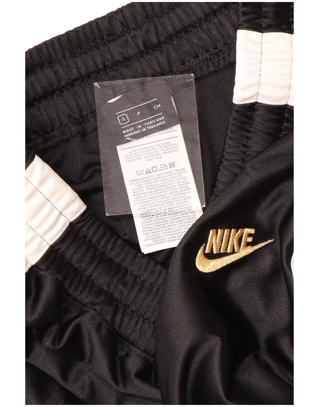 Nike træningsdragtsbukser til kvinder UK 10 Small Black Colourblock Polyester