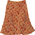 CHAPS Womens A-Line Skirt Large W32  Beige Floral Polyester Vintage Chaps and Second-Hand Chaps from Messina Hembry 