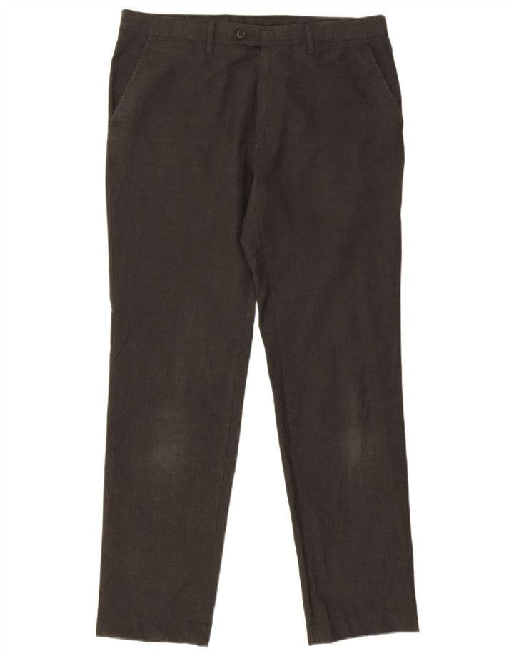 Marks & Spencer Herre Slim Fit Chino Bukser W34 L31 Grå Houndstooth