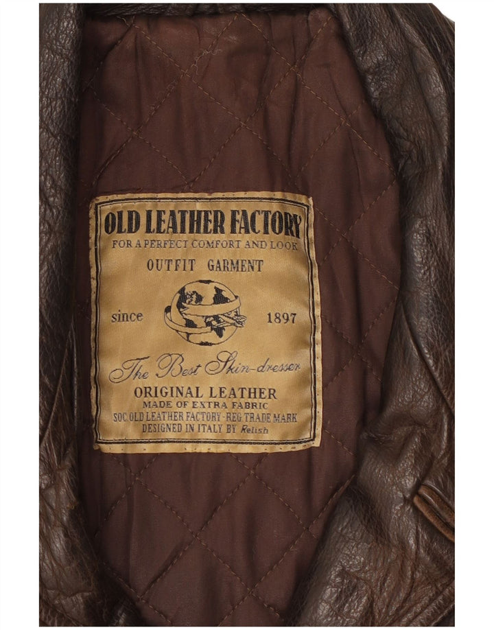RELISH Læderjakke til mænd UK 40 Stor brunt læder