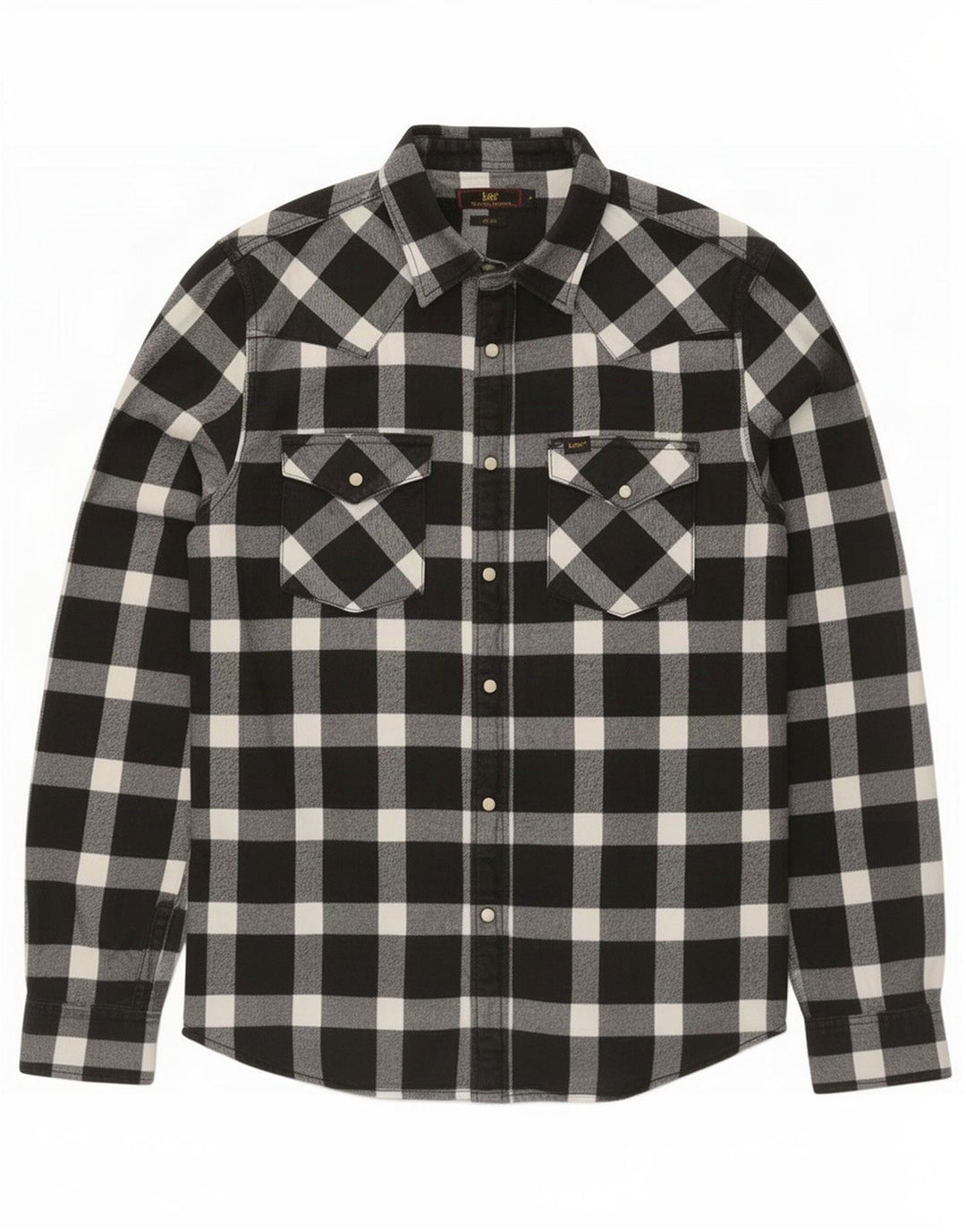 Lee Herre Slim Fit Flanellskjorte Medium Sort Ternet Bomuld