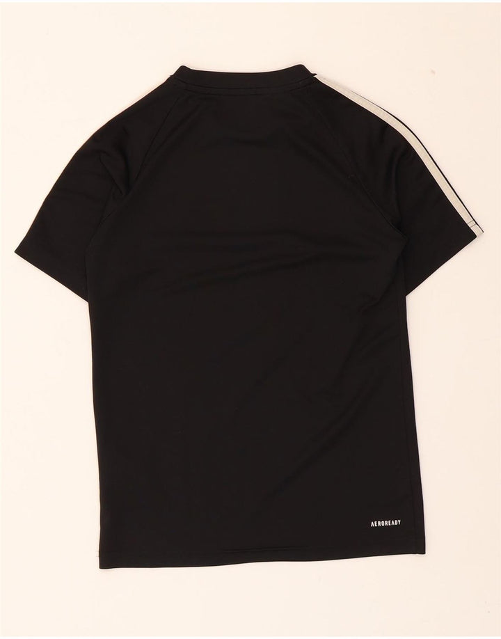 ADIDAS Boys Aeroready T-Shirt Top 11-12 Years Black Polyester Vintage Adidas and Second-Hand Adidas from Messina Hembry 