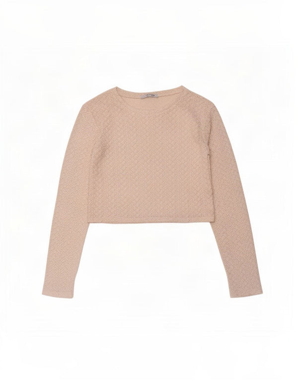 Zara Dame Trafaluc Crop Se Gennem Top UK 8 Small White Chevron