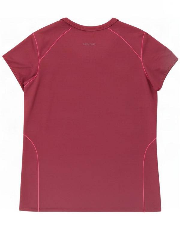 Patagonia Dame T-Shirt Top UK 18 XL Burgundy Polyester