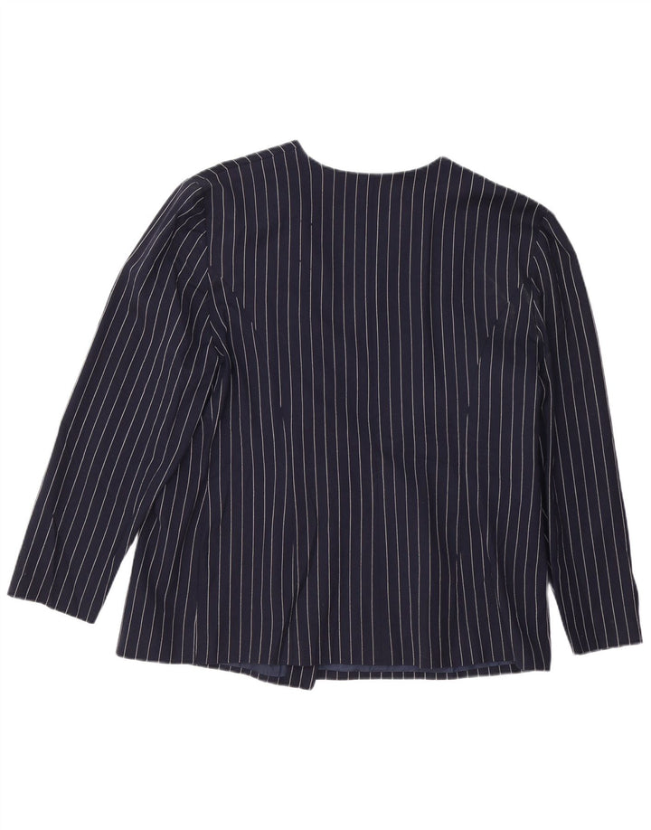 Luisa Spagnoli Dame Blazer Jacket IT 52 2XL Navy Blue Pinstripe