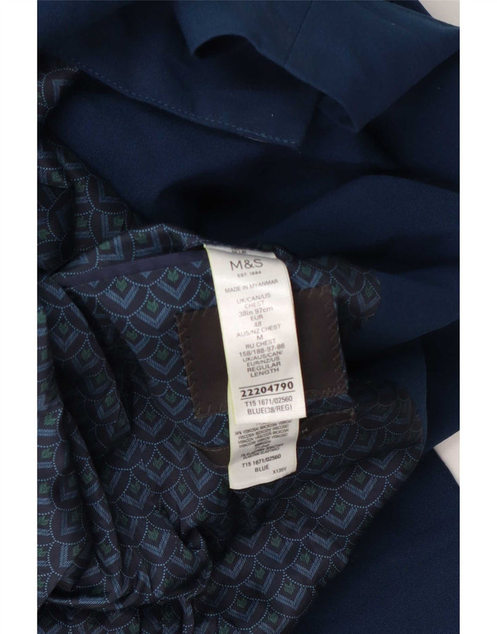 Marks & Spencer Herre 2-knaps blazerjakke UK 38 Medium Blue Polyester