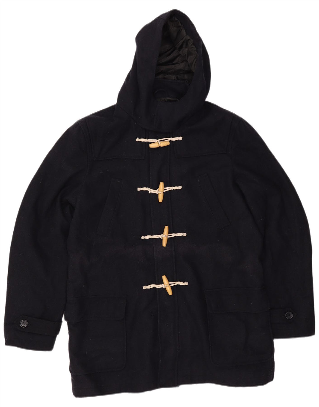 CEDARWOOD STATE Herre Hooded Duffel Coat UK 40 Large Navy Blue Polyester