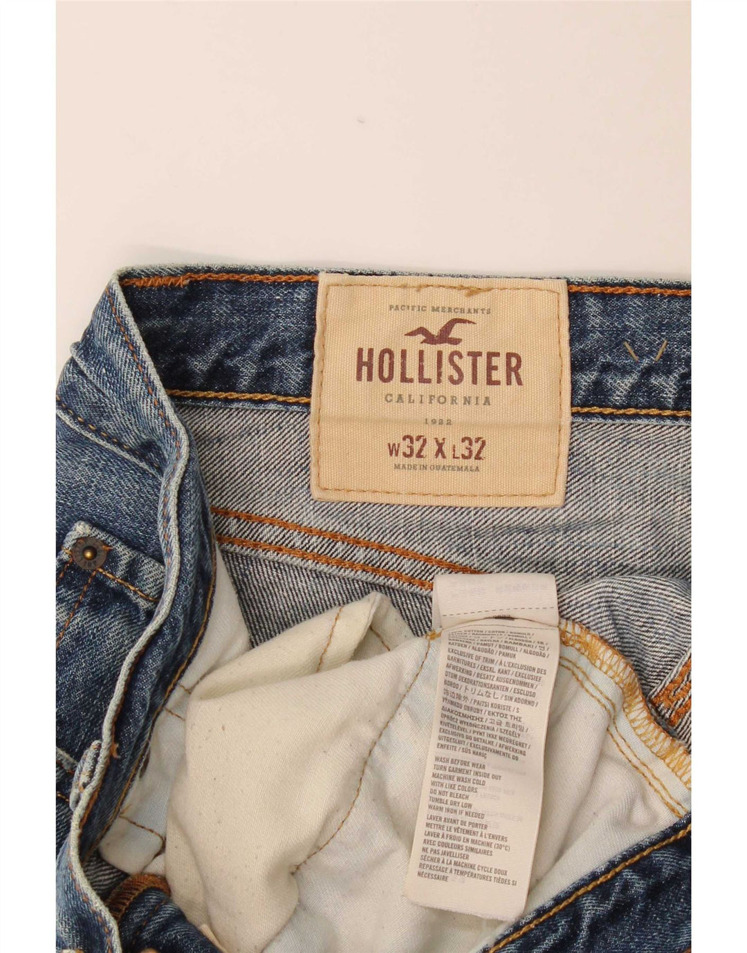 Hollister Slim Jeans til mænd W32 L32 blå bomuld