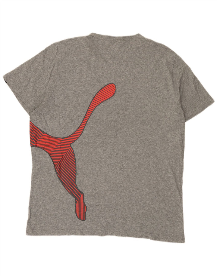 Puma Herre Grafisk T-Shirt Top 2XL Grå Flecked
