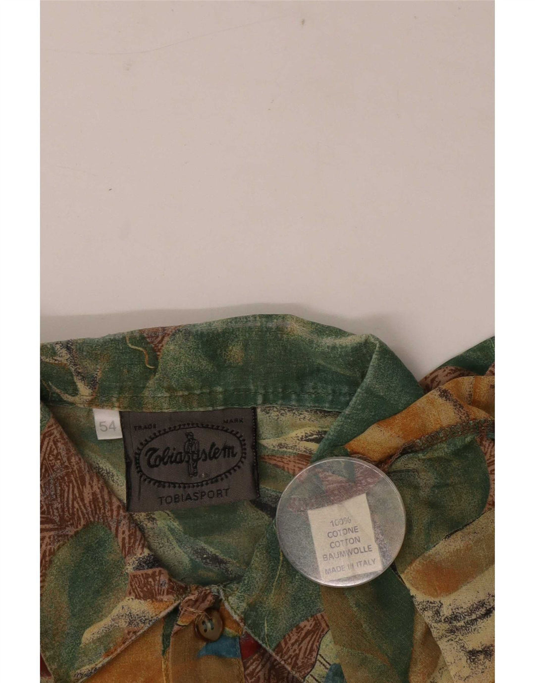 Vintage kortærmet herretrøje IT 54 XL Flerfarvet blomster