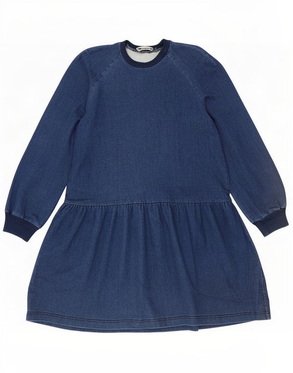 Zara Dame Langærmet Sweatshirt Jumper Dress UK 14 Medium Blue