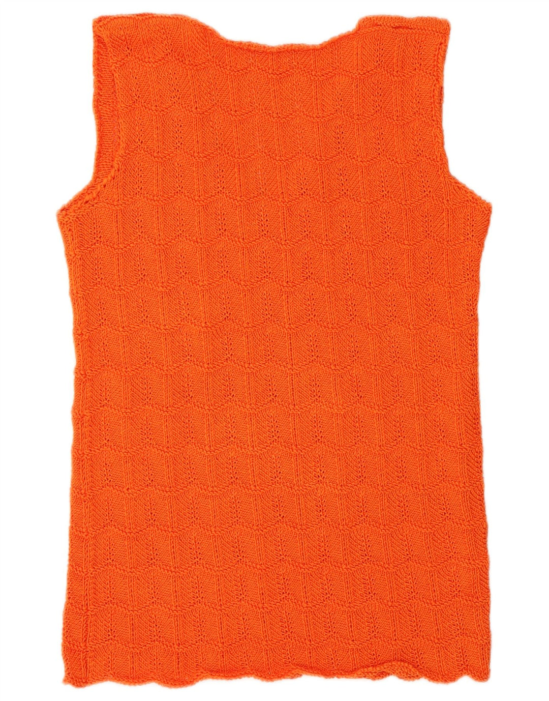 Vintage Dame Vest Tank Top UK 14 Medium Orange