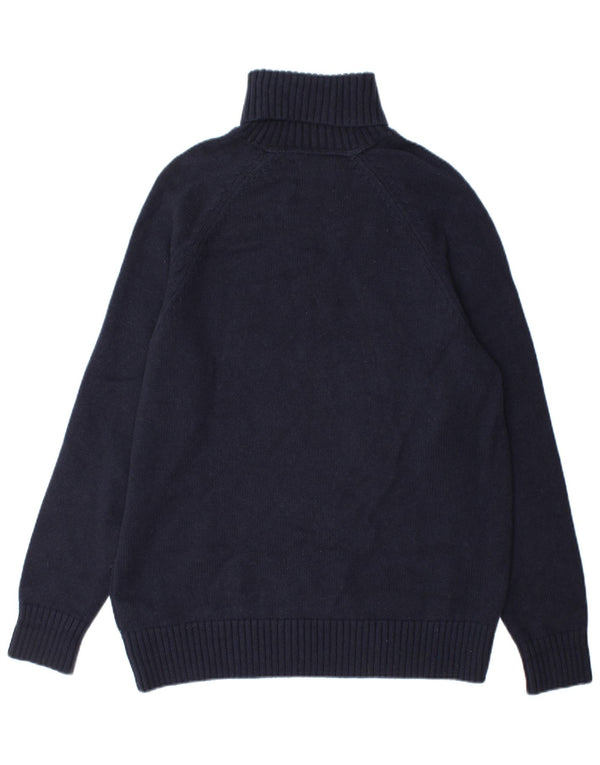 Calvin Klein Jeans Mens Roll Neck Jumper Sweater Medium Navy Blue Cotton