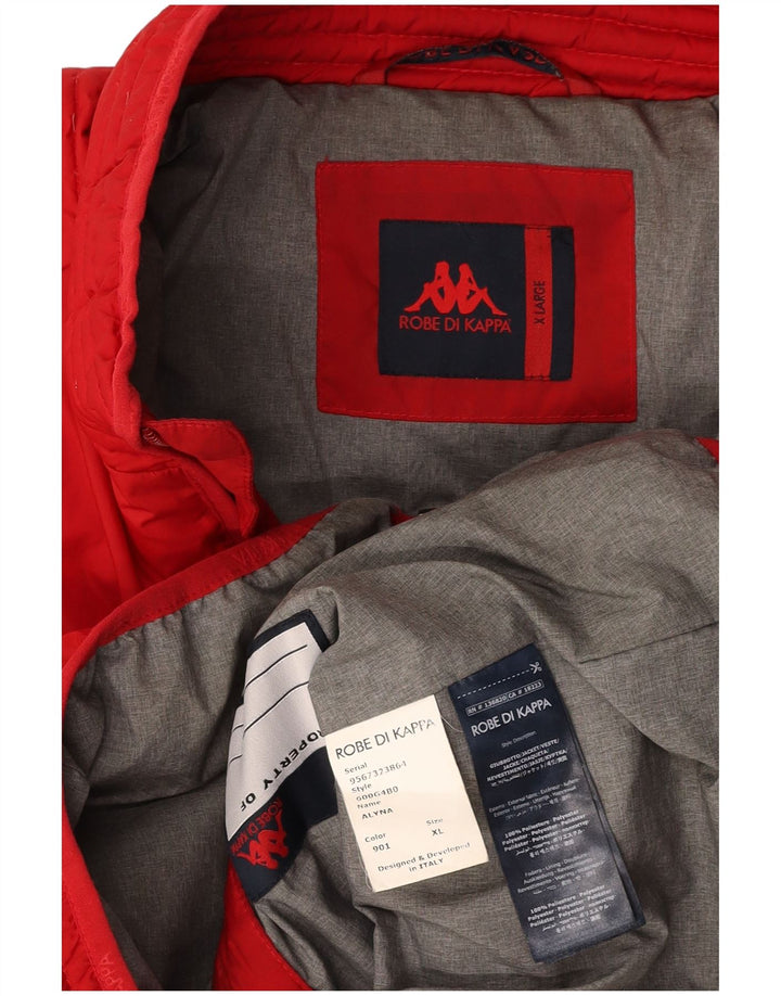KAPPA polstret jakke til kvinder UK 18 XL Rød Polyester