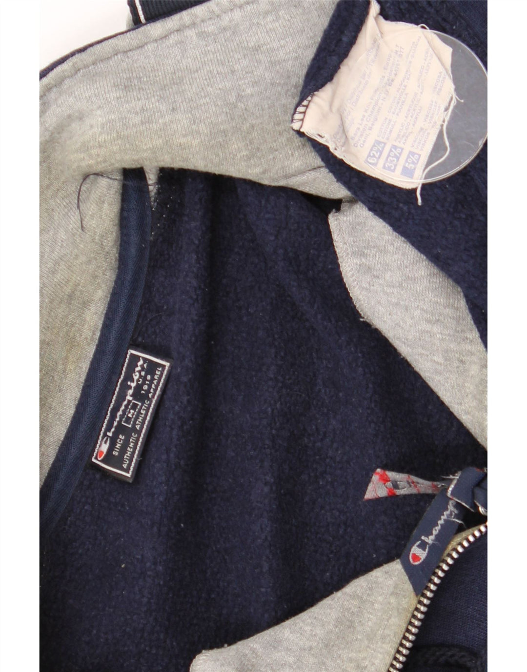 Champion Herre Grafisk Sweatshirt Jumper Medium Navy Blue Colourblock