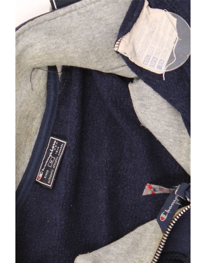 Champion Herre Grafisk Sweatshirt Jumper Medium Navy Blue Colourblock