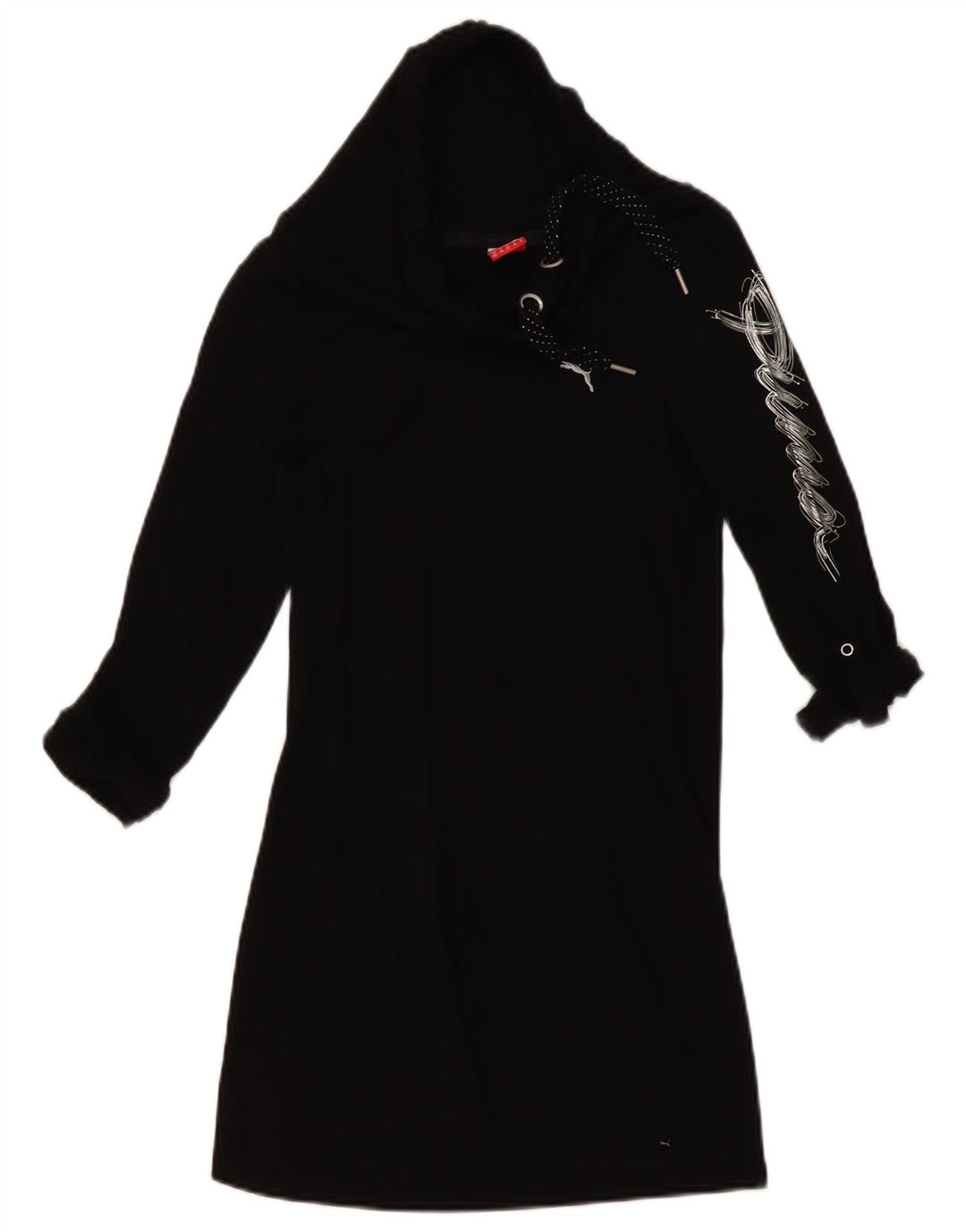 Puma Dame Grafisk Roll Neck Tunika Top UK 8 Small Black