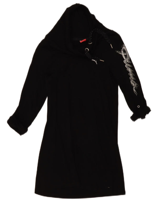 Puma Dame Grafisk Roll Neck Tunika Top UK 8 Small Black