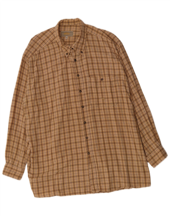Camel Herre Flanelskjorte 2XL Beige Ternet Bomuld