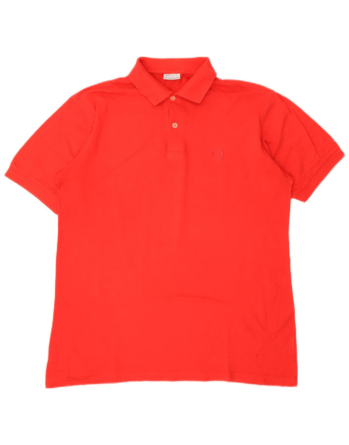 Sergio Tacchini herre polo skjorte stor rød bomuld